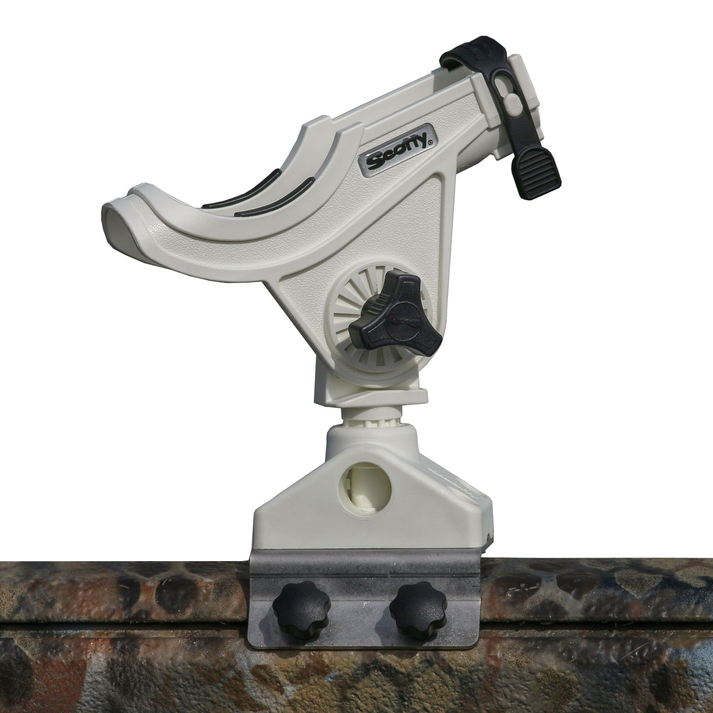 Bait Caster/Spinning Rod Holder - White - With T Bolt Bracket