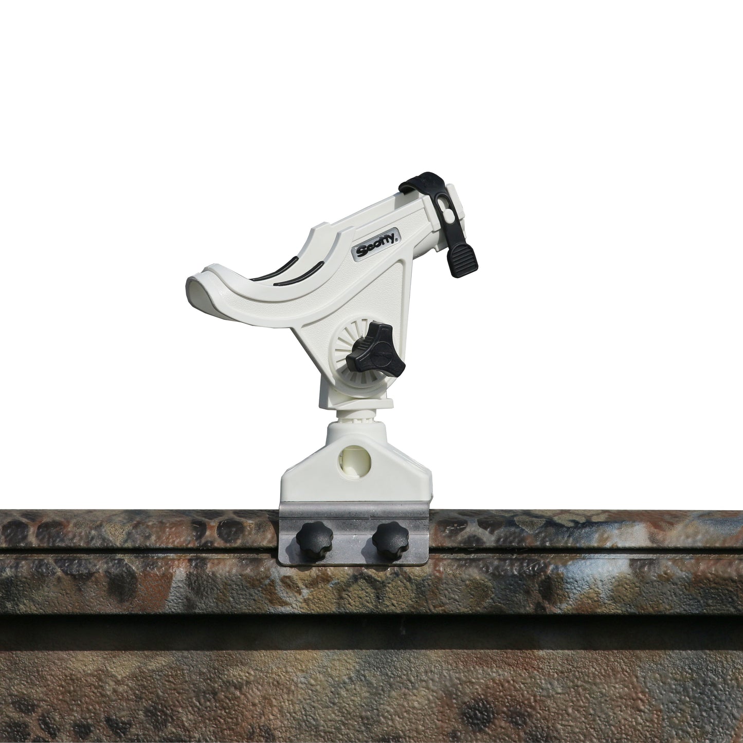 Bait Caster/Spinning Rod Holder - White - With T Bolt Bracket