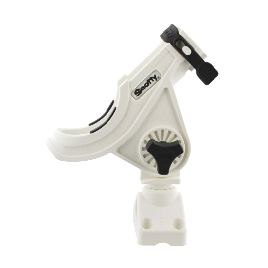 Bait Caster/Spinning Rod Holder - White - With T Bolt Bracket