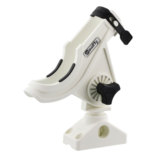 Bait Caster/Spinning Rod Holder - White - With T Bolt Bracket