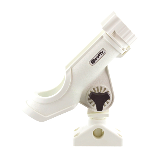 Powerlock Rod Holder - White - With Side/Deck Mount and T Bolt