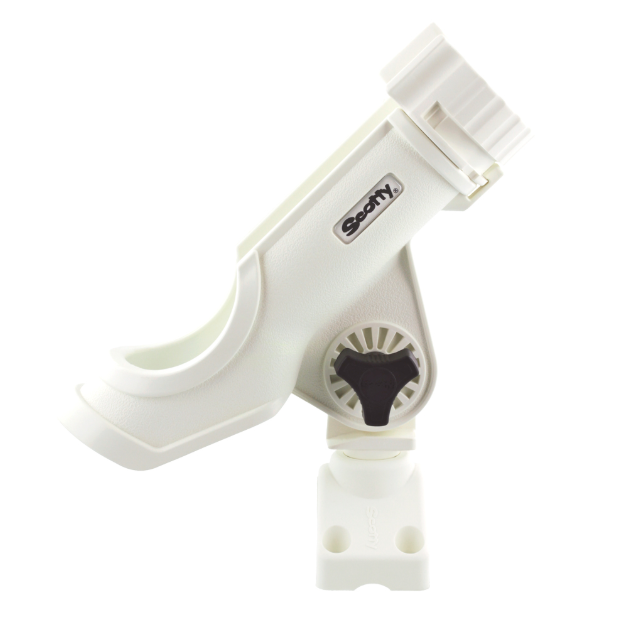 Powerlock Rod Holder - White - With Side/Deck Mount and T Bolt Bracket