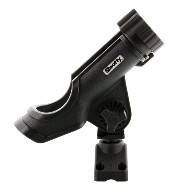 Powerlock Rod Holder - Black - With Side/Deck Mount and T Bolt Bracket